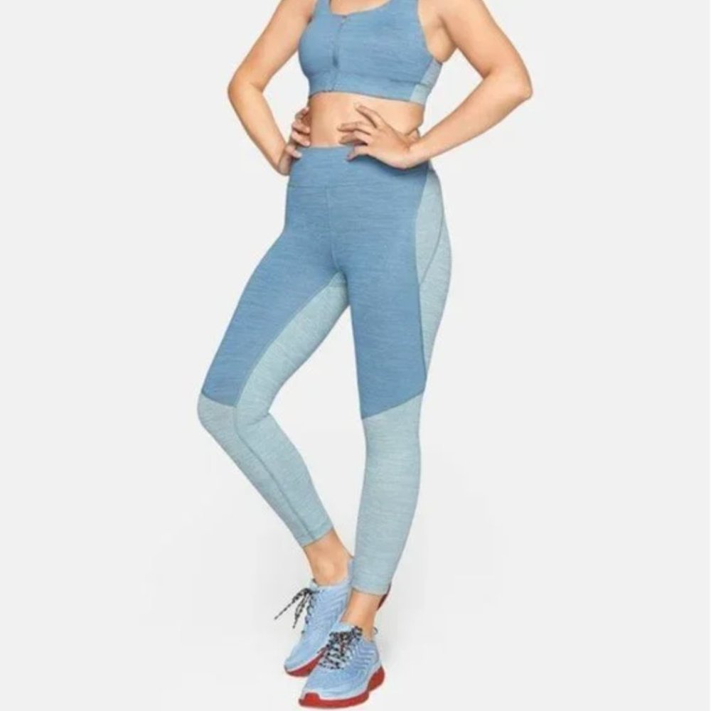 Outdoor Voices Tech Sweat 3/4 Leggings in Baby Blue
